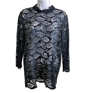 Anthropologie Second Female Women's Lace Top Size XL Moto Boho Whimsigoth Witchy